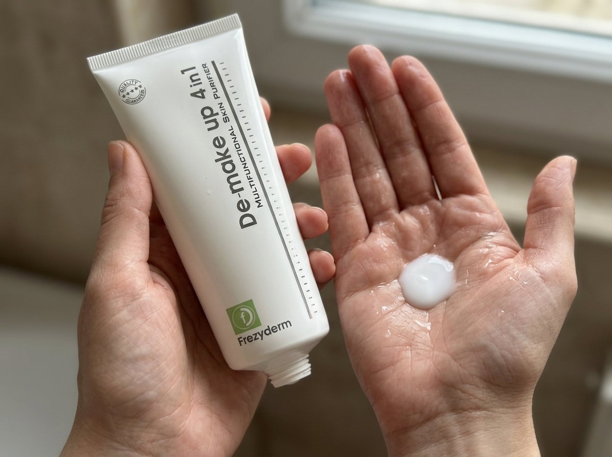 Disco de algodón con la leche limpiadora DE-MAKE UP 4 IN 1 Frezyderm