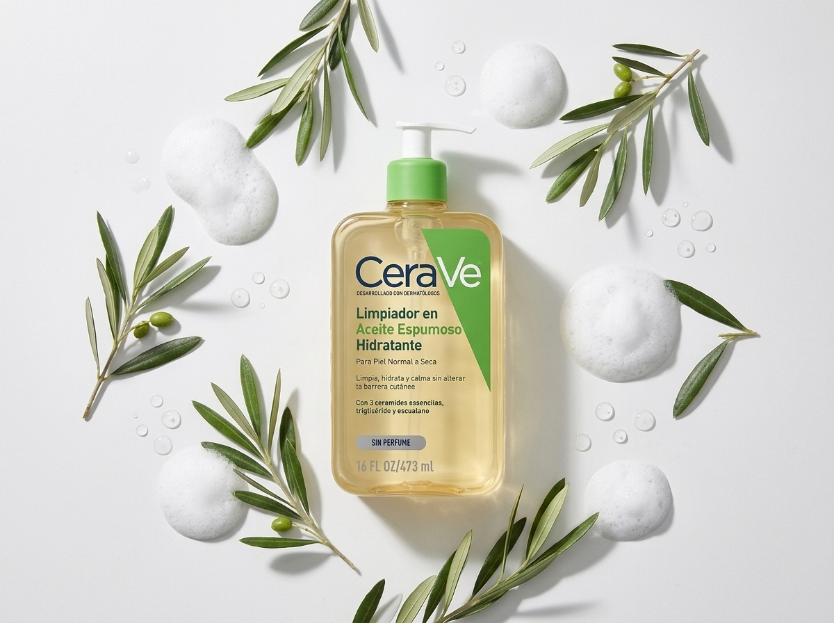 CERAVE LIMPIADOR EN ACEITE ESPUMOSO HIDRATANTE 473ML y sus ingredientes