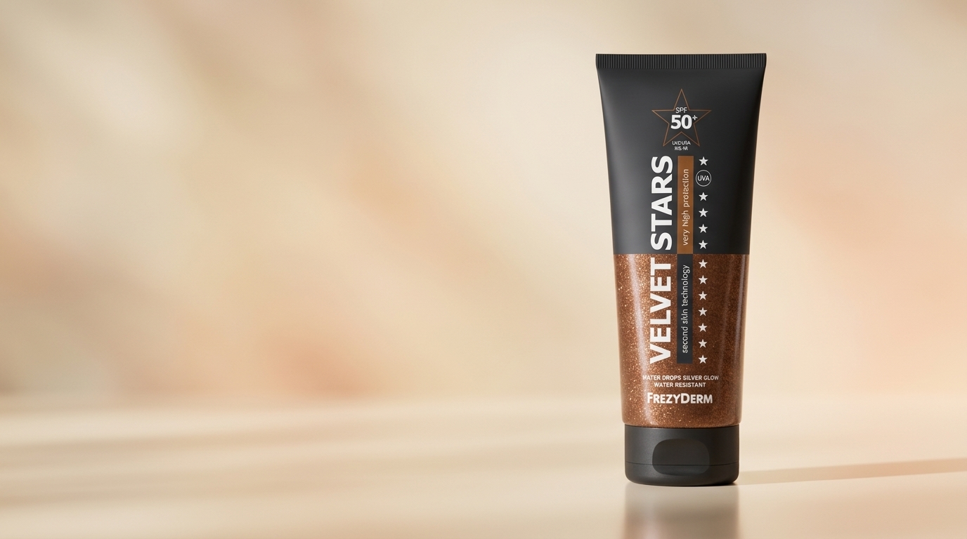 Banner de VELVET STARS SUN SCREEN SPF 50+ 175 ml Frezyderm, protector solar