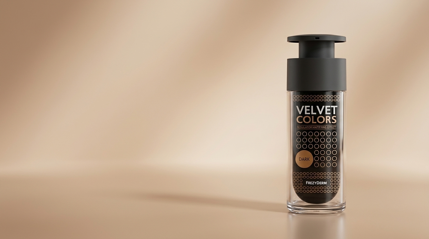Banner de VELVET COLORS DARK 30 ml Frezyderm, maquillaje fluido